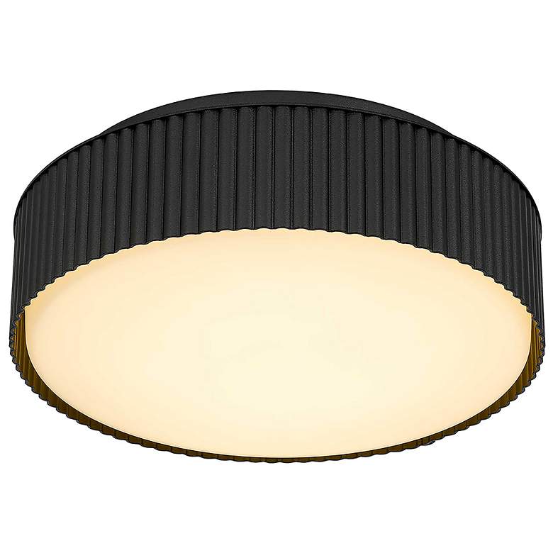 Image 4 Alteck Channel 9" Sand Black LED Flush Mount more views