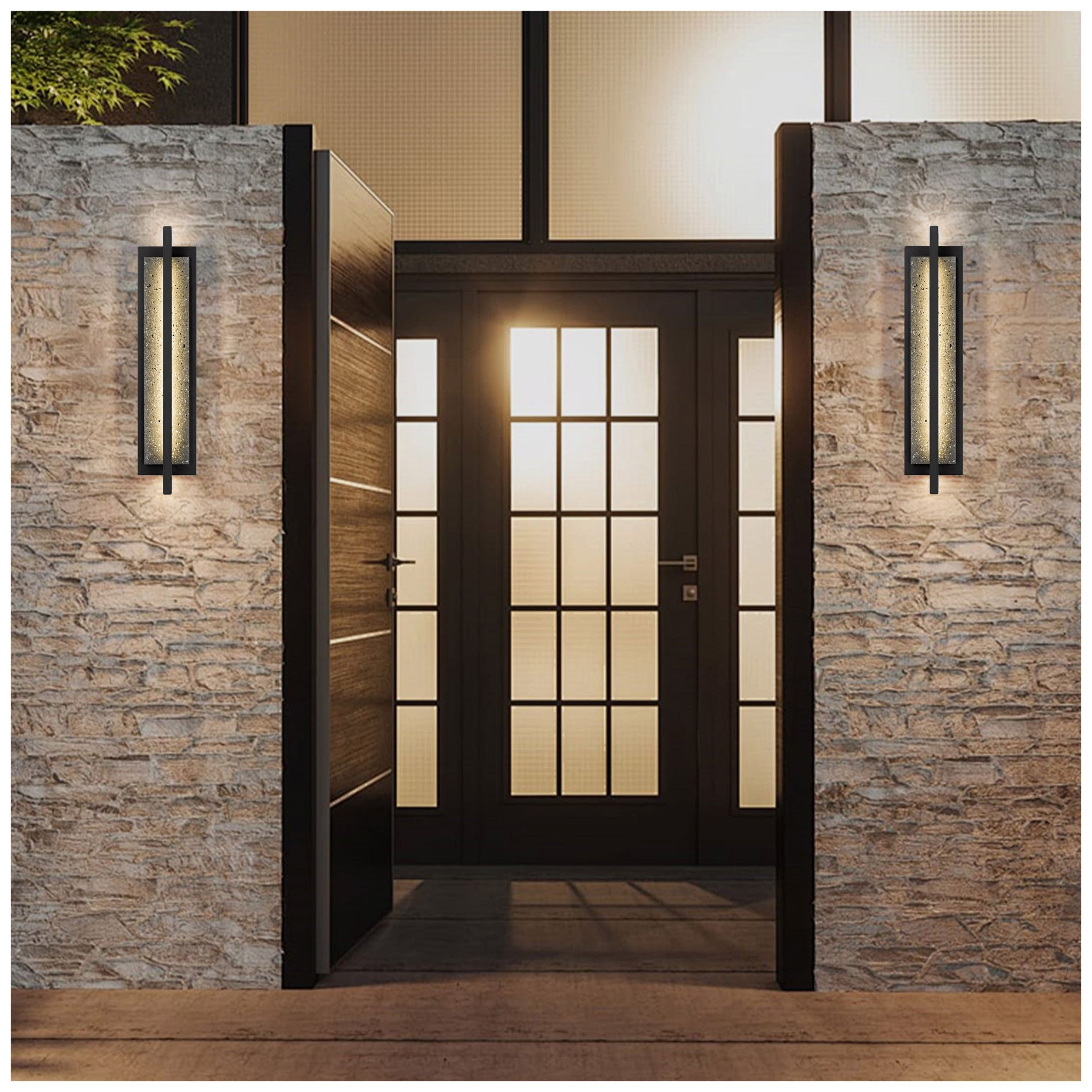 Alteck Dakota 24" High Black LED Wall Sconce