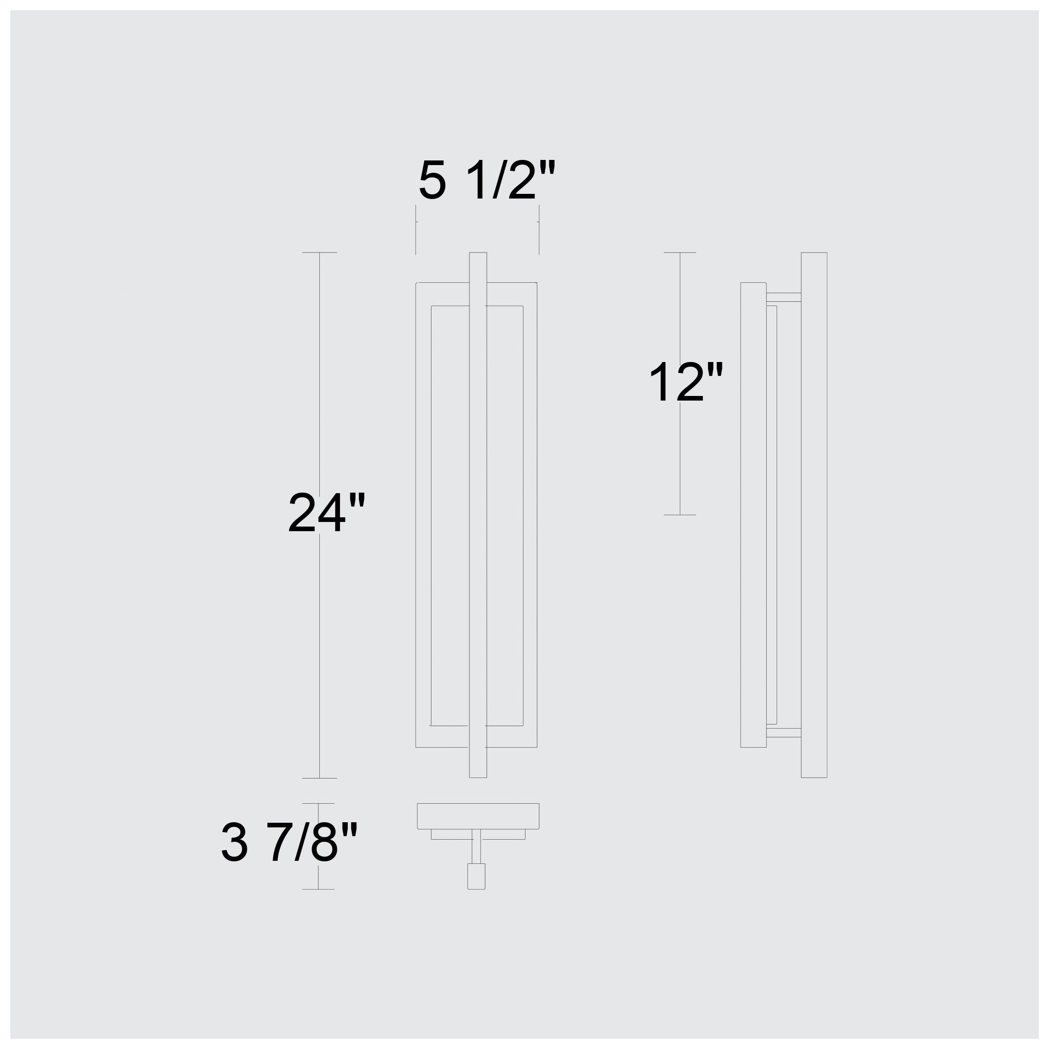 Alteck Dakota 24" High Black LED Wall Sconce