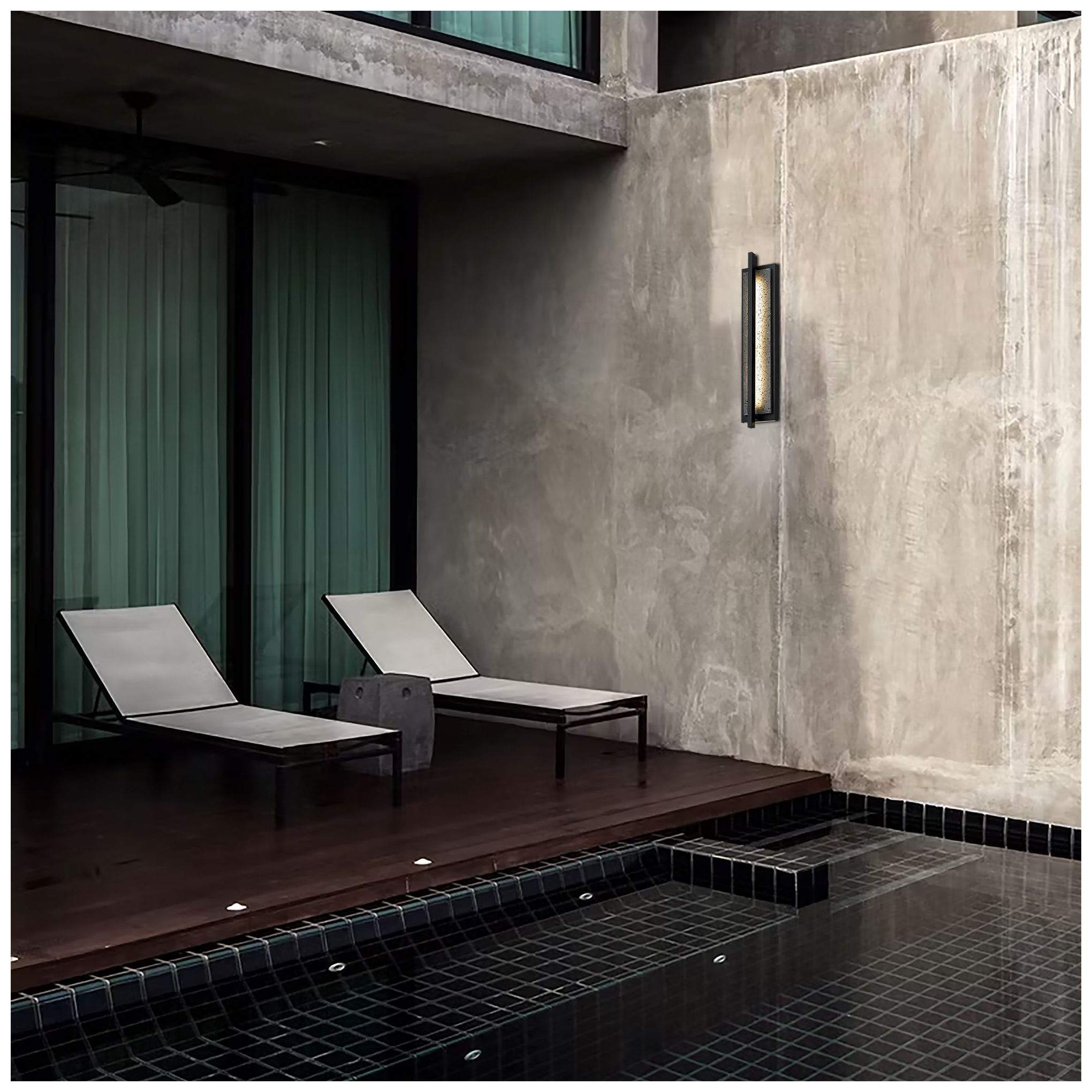 Alteck Dakota 32" High Black LED Wall Sconce