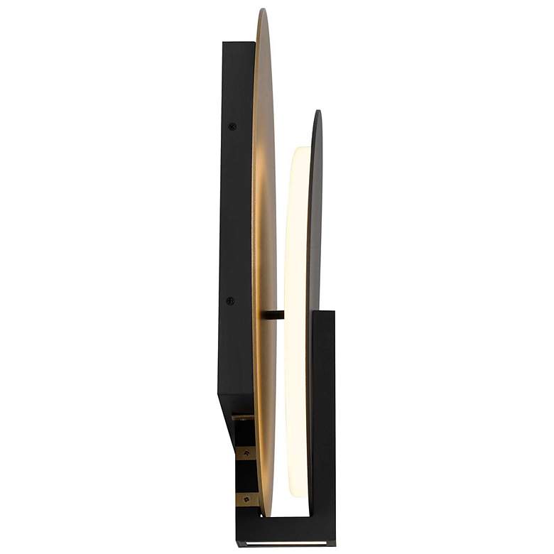 Image 4 Alteck Eclipse 18 3/4" High Sand Black LED Wall Sconce more views