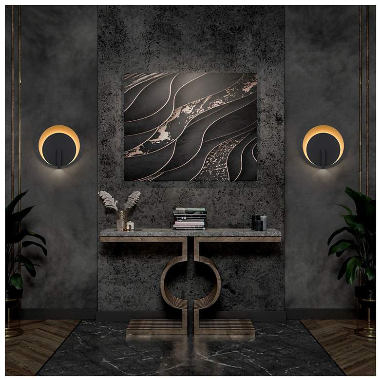 Image 6 Alteck Eclipse 18 3/4" High Sand Black LED Wall Sconce more views