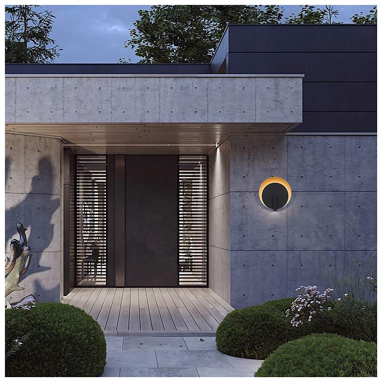 Image 7 Alteck Eclipse 18 3/4" High Sand Black LED Wall Sconce more views