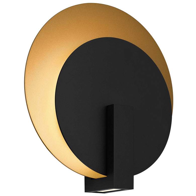 Image 1 Alteck Eclispe 12 3/4" High Sand Black LED Wall Sconce