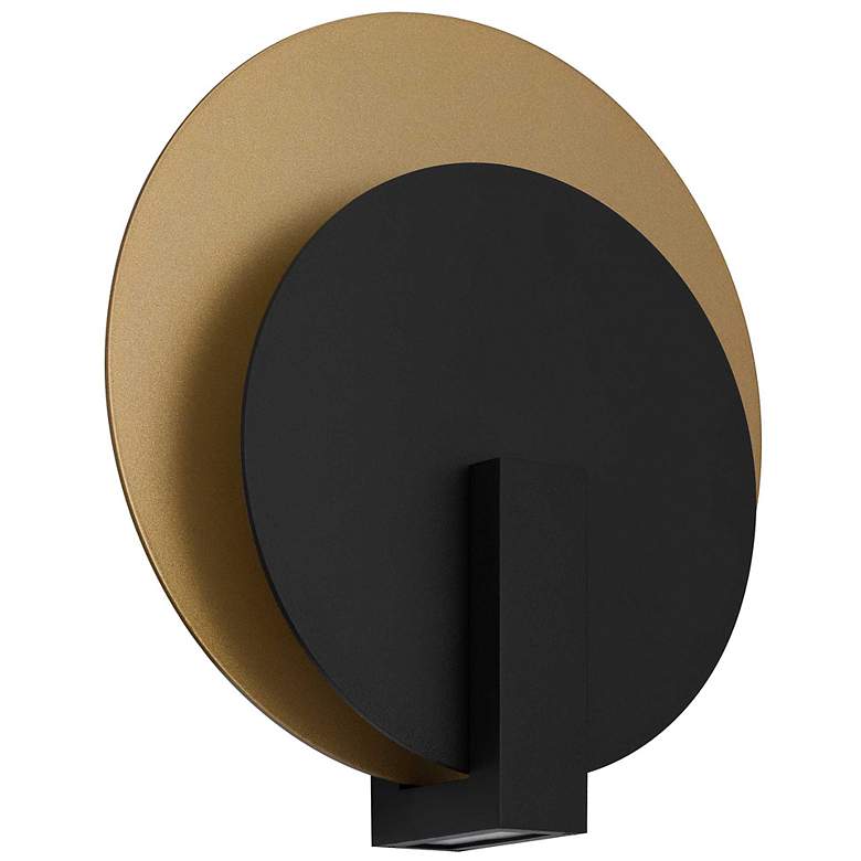 Image 2 Alteck Eclispe 12 3/4" High Sand Black LED Wall Sconce more views
