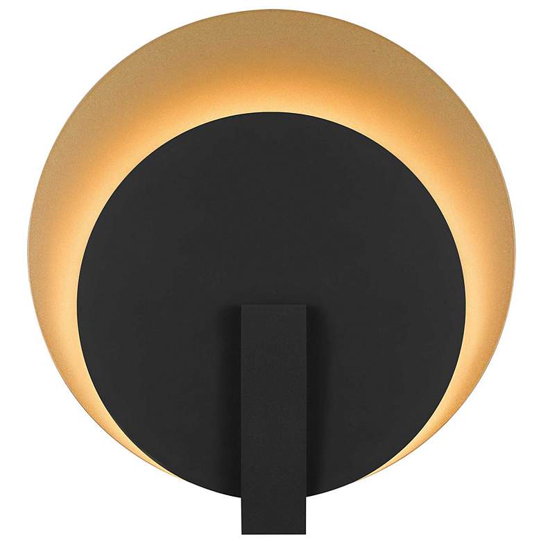 Image 3 Alteck Eclispe 12 3/4" High Sand Black LED Wall Sconce more views