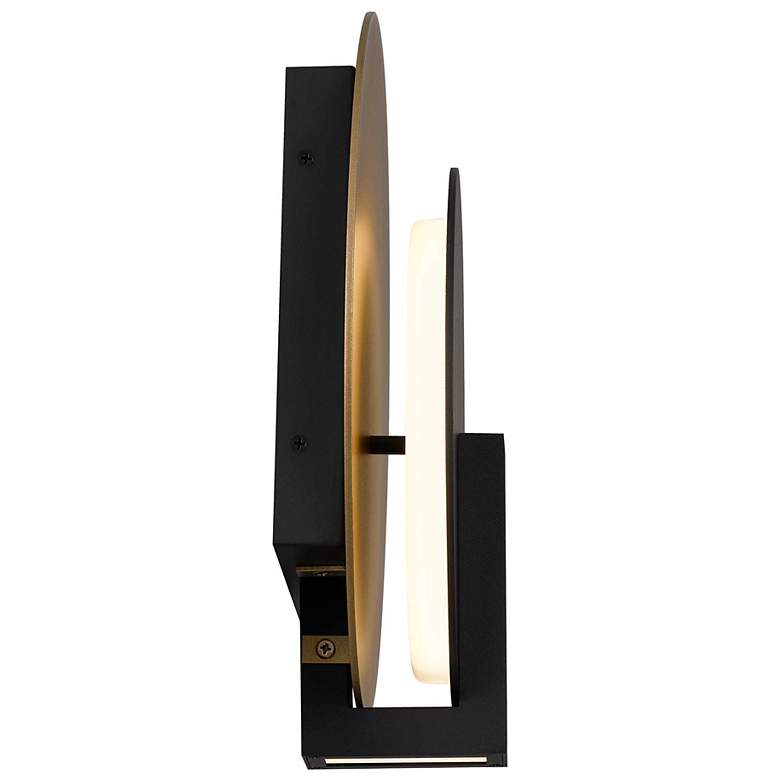 Image 4 Alteck Eclispe 12 3/4" High Sand Black LED Wall Sconce more views