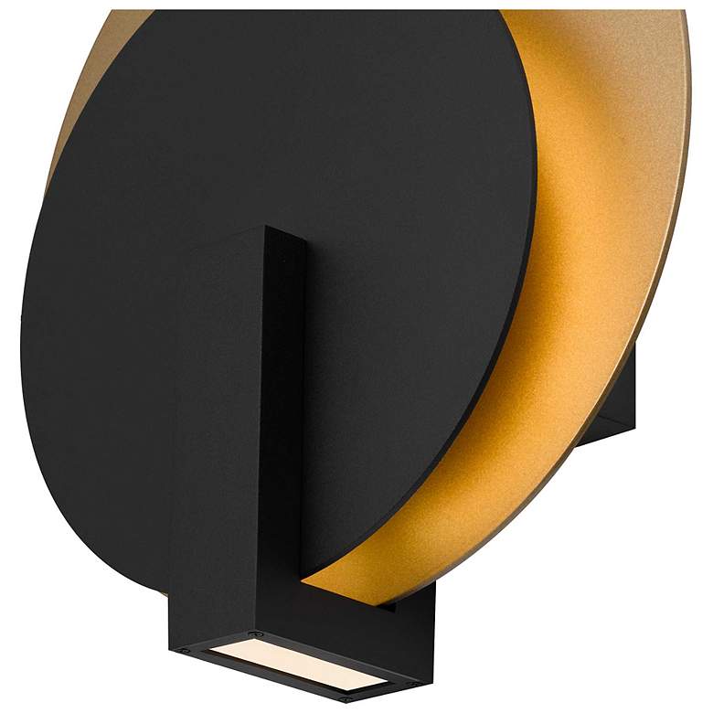 Image 5 Alteck Eclispe 12 3/4" High Sand Black LED Wall Sconce more views