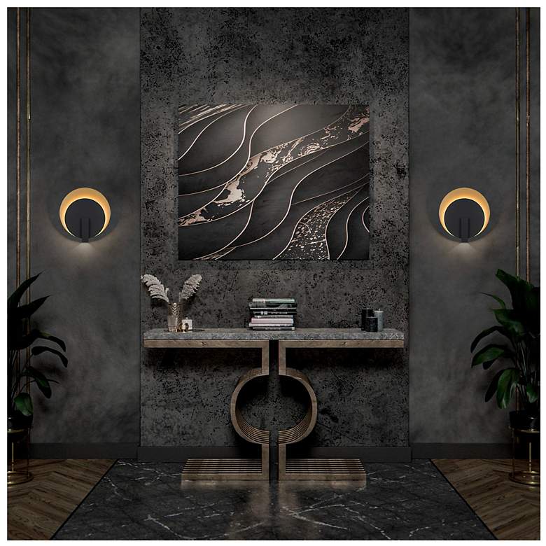Image 6 Alteck Eclispe 12 3/4" High Sand Black LED Wall Sconce more views