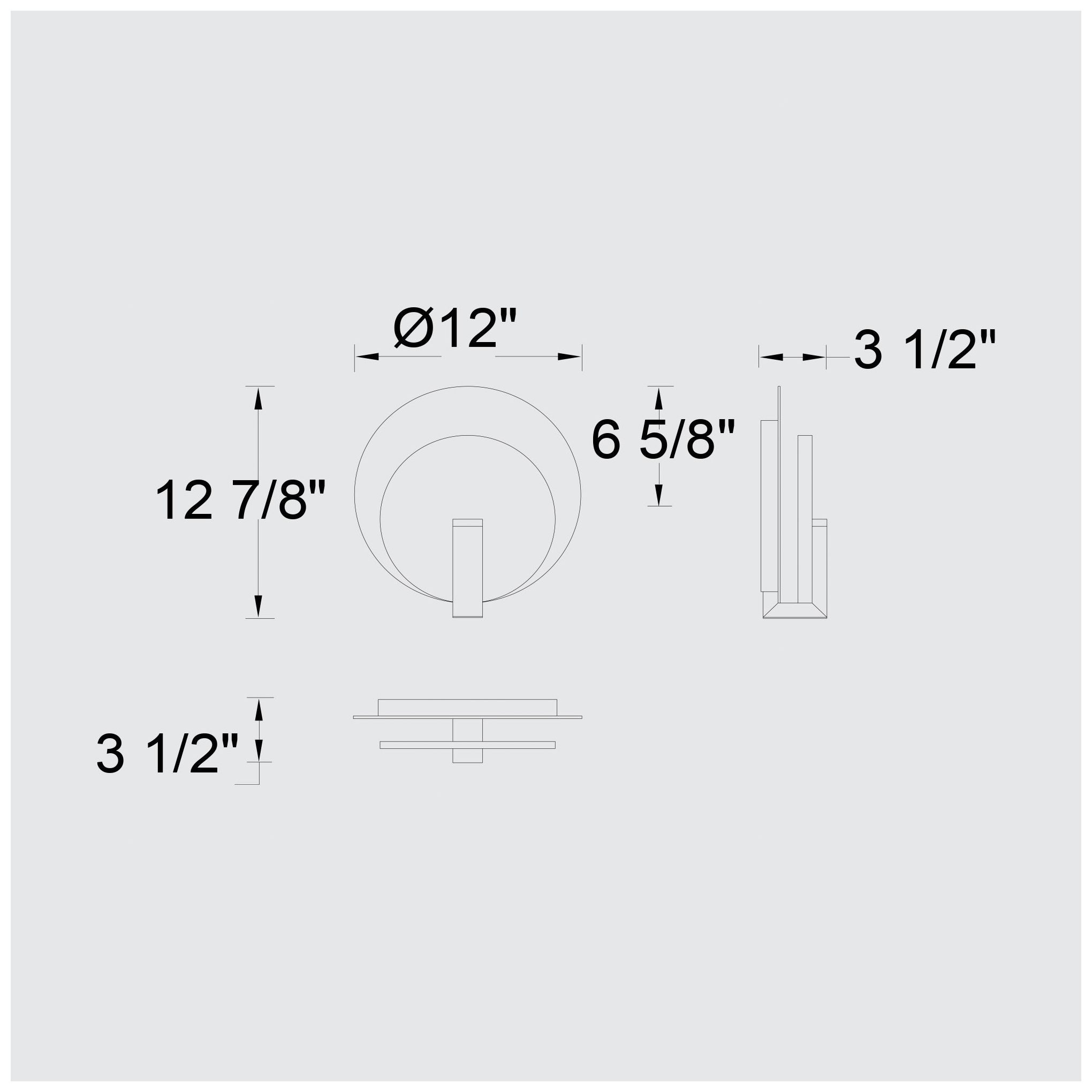 Alteck Eclispe 12 3/4" High Sand Black LED Wall Sconce