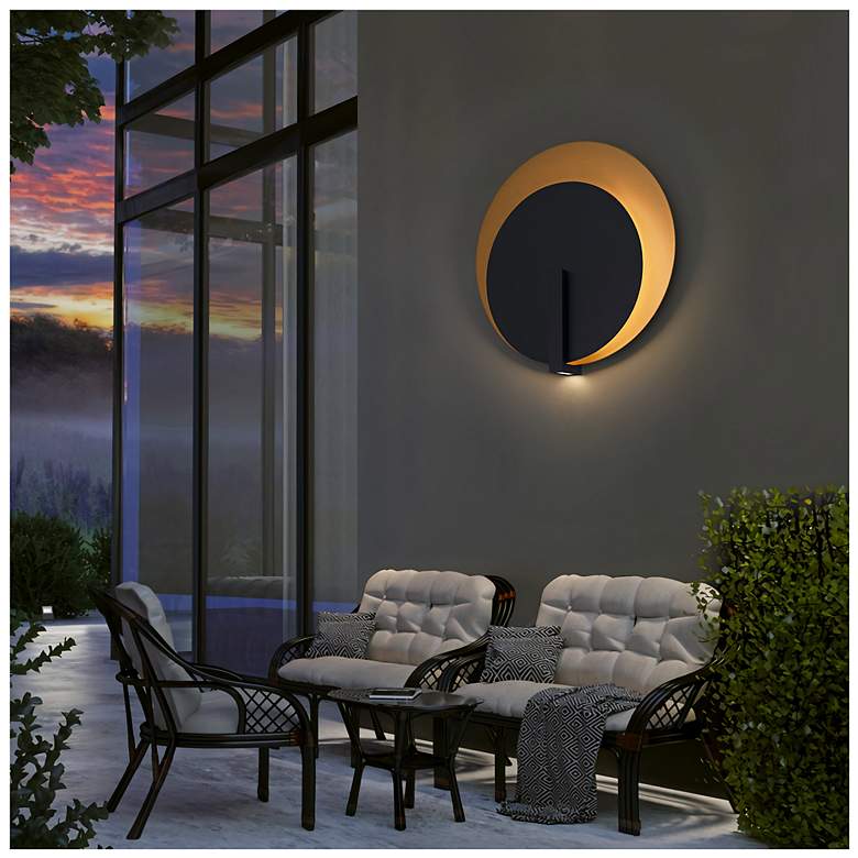 Image 6 Alteck Eclispe 24 3/4" High Sand Black LED Wall Sconce more views