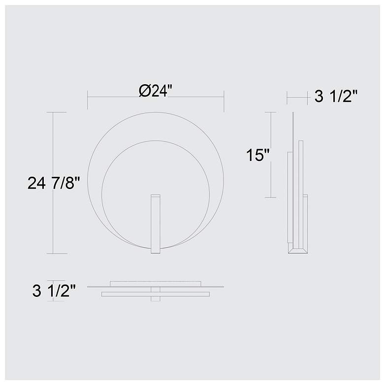 Image 7 Alteck Eclispe 24 3/4" High Sand Black LED Wall Sconce more views
