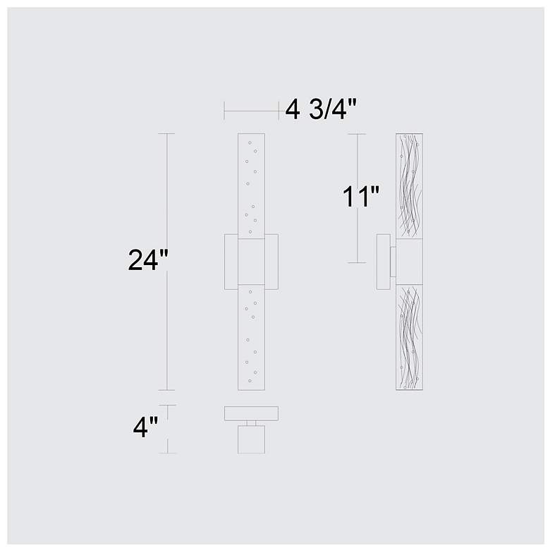 Image 7 Alteck Folio 24" High Sand Black LED Wall Sconce more views