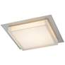 1_Alteck Foursquare 14" Wide Brushed Stainless Steel LED Flush Mount