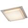 Alteck Foursquare 14" Wide Brushed Stainless Steel LED Flush Mount