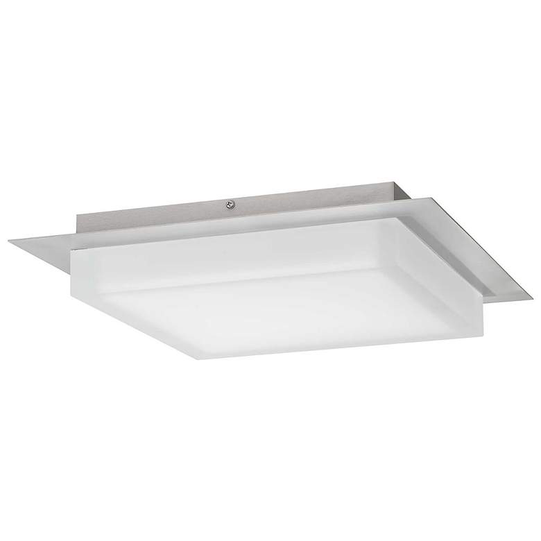 Image 2 Alteck Foursquare 14" Wide Brushed Stainless Steel LED Flush Mount more views