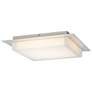 3_Alteck Foursquare 14" Wide Brushed Stainless Steel LED Flush Mount more views