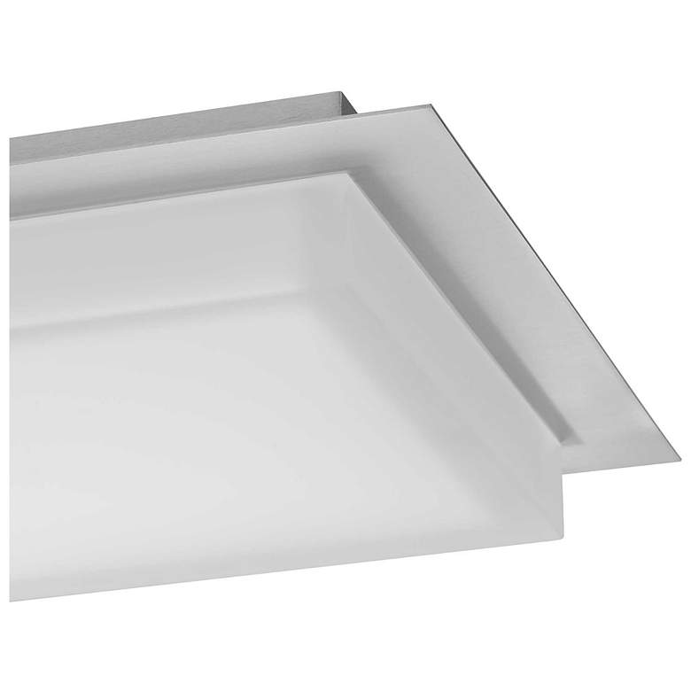 Image 5 Alteck Foursquare 14" Wide Brushed Stainless Steel LED Flush Mount more views