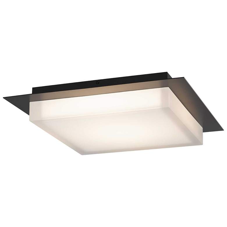 Image 1 Alteck Foursquare 14" Wide Sand Black LED Flush Mount