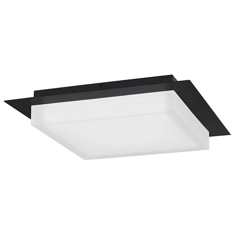 Image 2 Alteck Foursquare 14" Wide Sand Black LED Flush Mount more views
