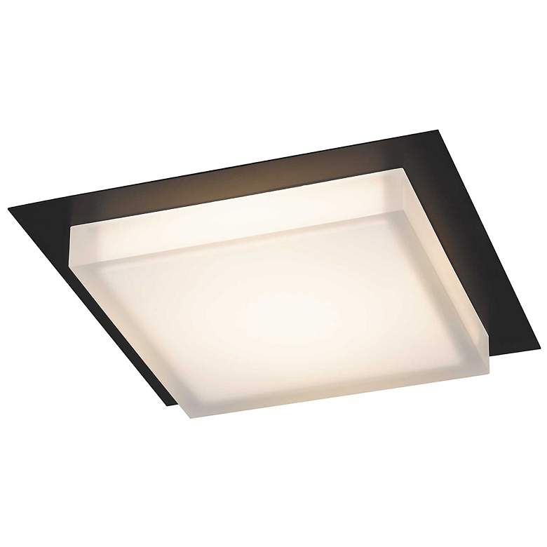 Image 3 Alteck Foursquare 14" Wide Sand Black LED Flush Mount more views