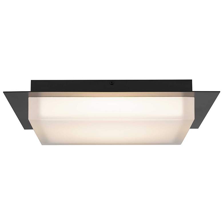 Image 4 Alteck Foursquare 14" Wide Sand Black LED Flush Mount more views