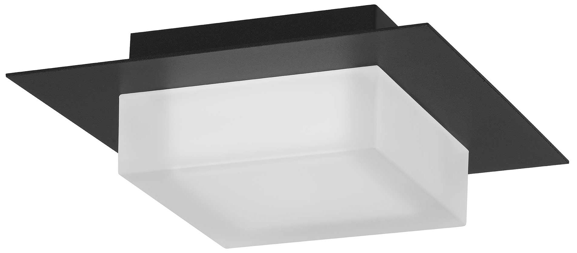 Image 3 Alteck Foursquare 8" Wide Sand Black LED Flush Mount more views
