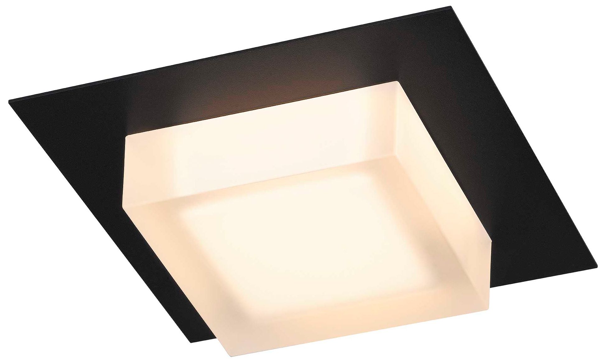 Image 4 Alteck Foursquare 8" Wide Sand Black LED Flush Mount more views