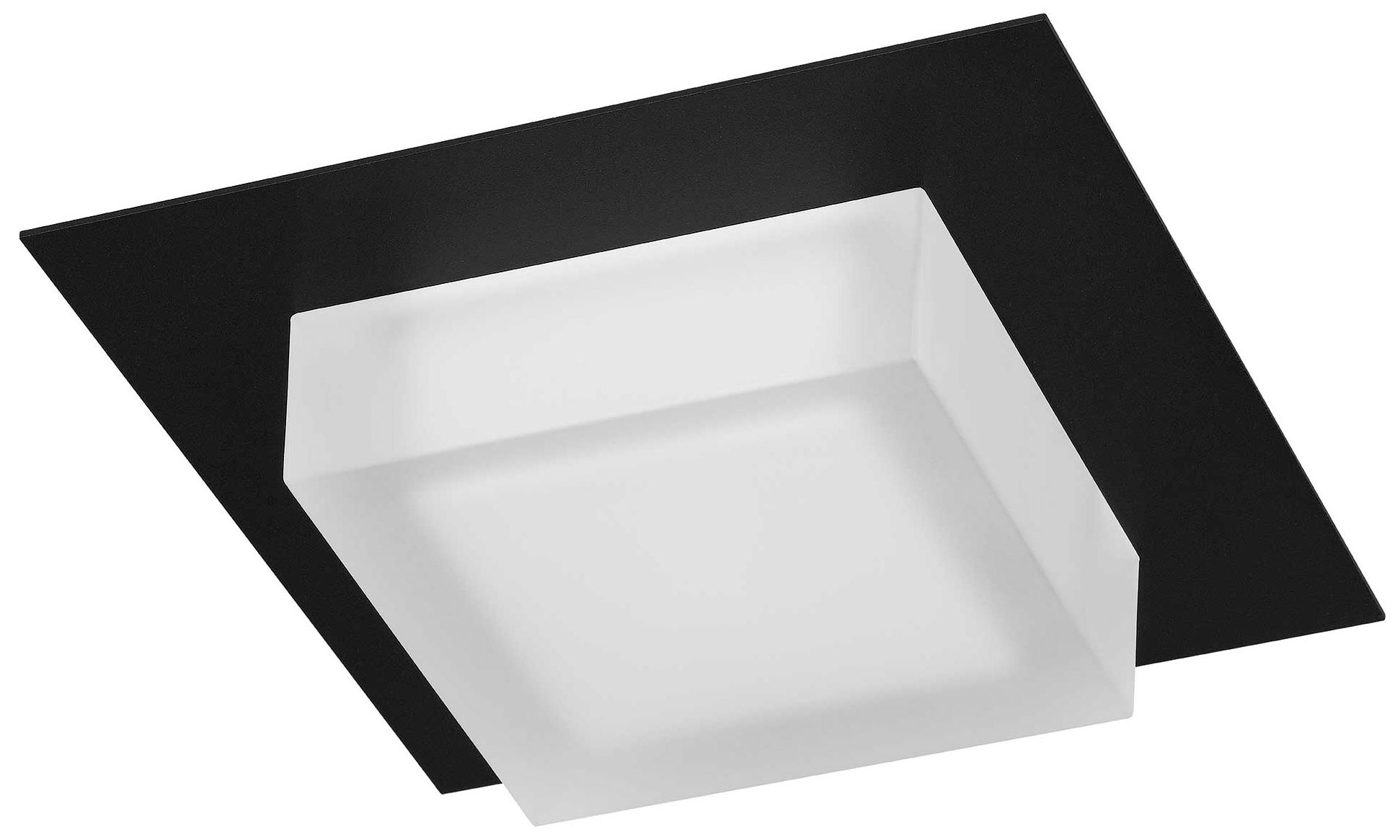 Image 6 Alteck Foursquare 8" Wide Sand Black LED Flush Mount more views