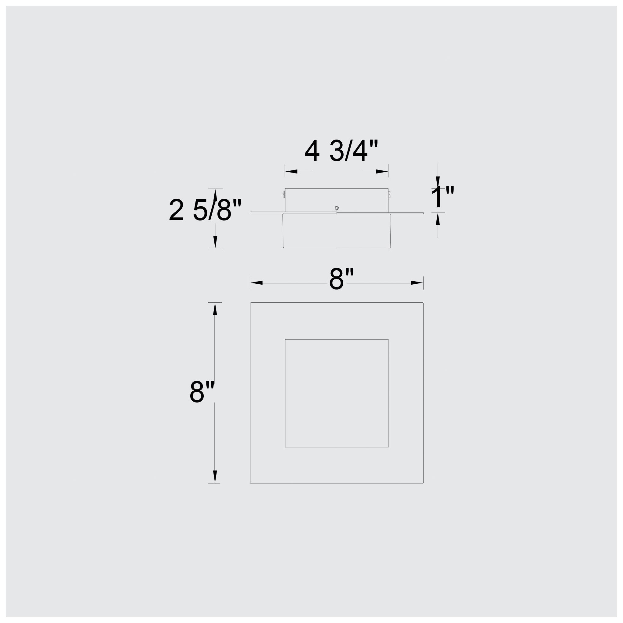 Alteck Foursquare 8" Wide Sand Black LED Flush Mount