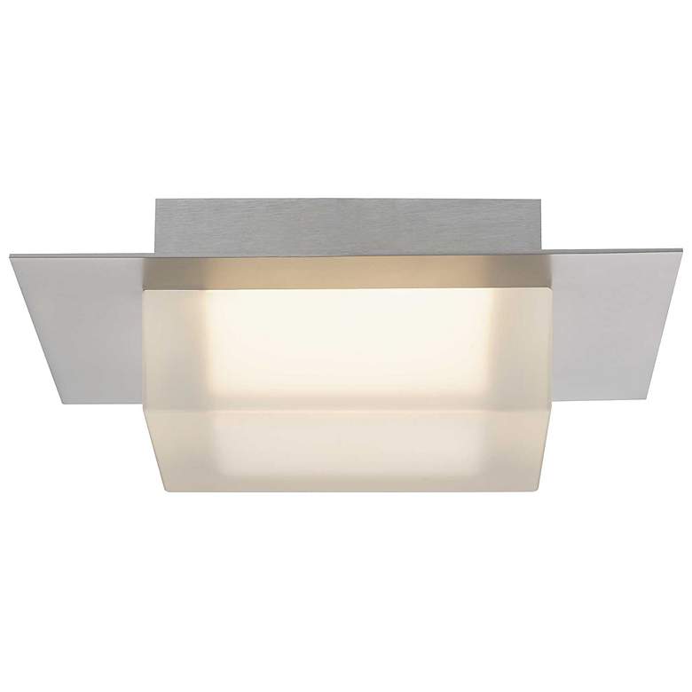 Image 2 Alteck Foursquare 8" Wide Brushed Stainless Steel LED Flush Mount more views