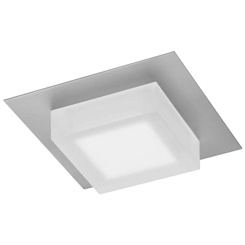 Image 3 Alteck Foursquare 8" Wide Brushed Stainless Steel LED Flush Mount more views