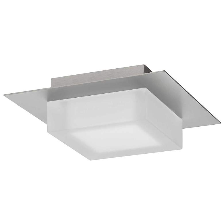 Image 4 Alteck Foursquare 8" Wide Brushed Stainless Steel LED Flush Mount more views