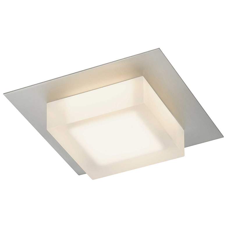 Image 5 Alteck Foursquare 8" Wide Brushed Stainless Steel LED Flush Mount more views