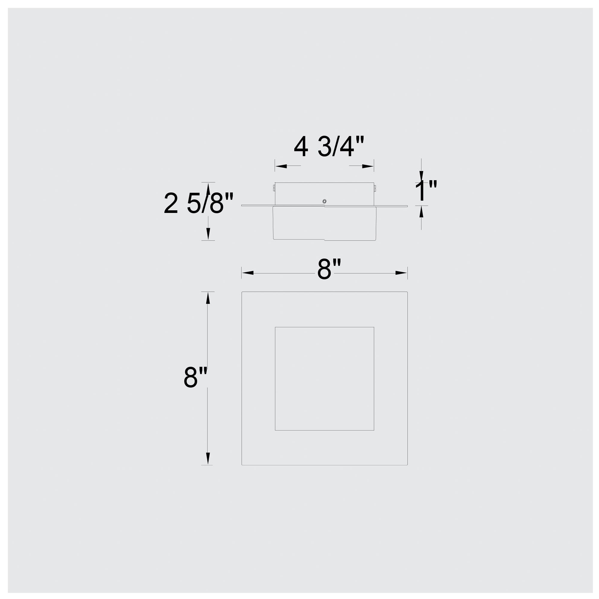 Alteck Foursquare 8" Wide Brushed Stainless Steel LED Flush Mount