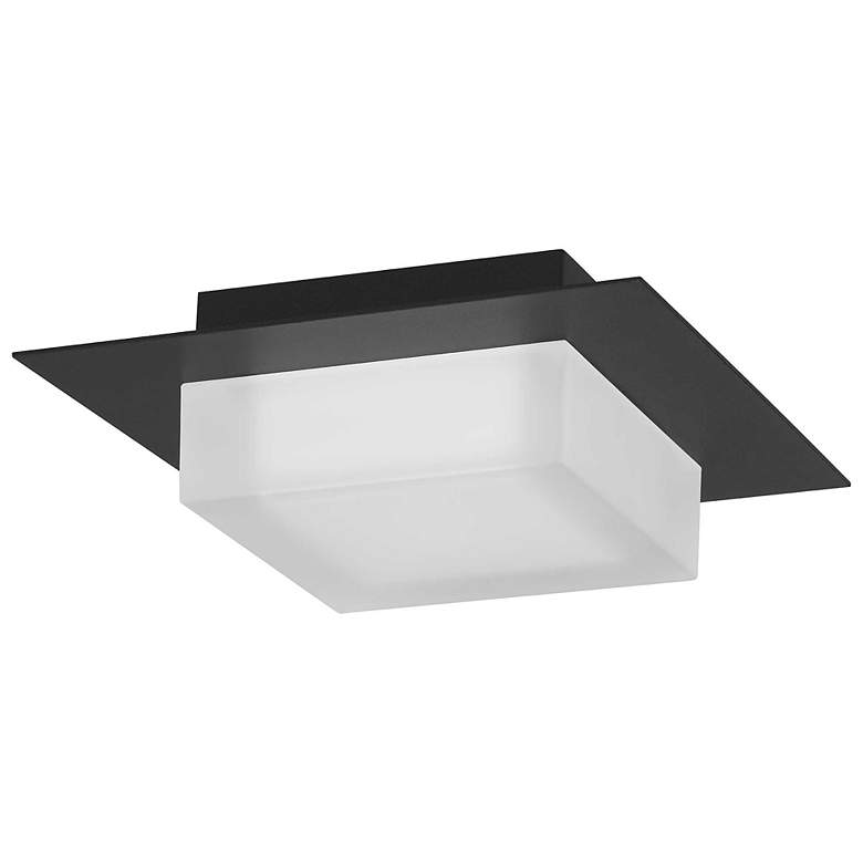 Image 2 Alteck Foursquare 8" Wide Sand Black LED Flush Mount more views
