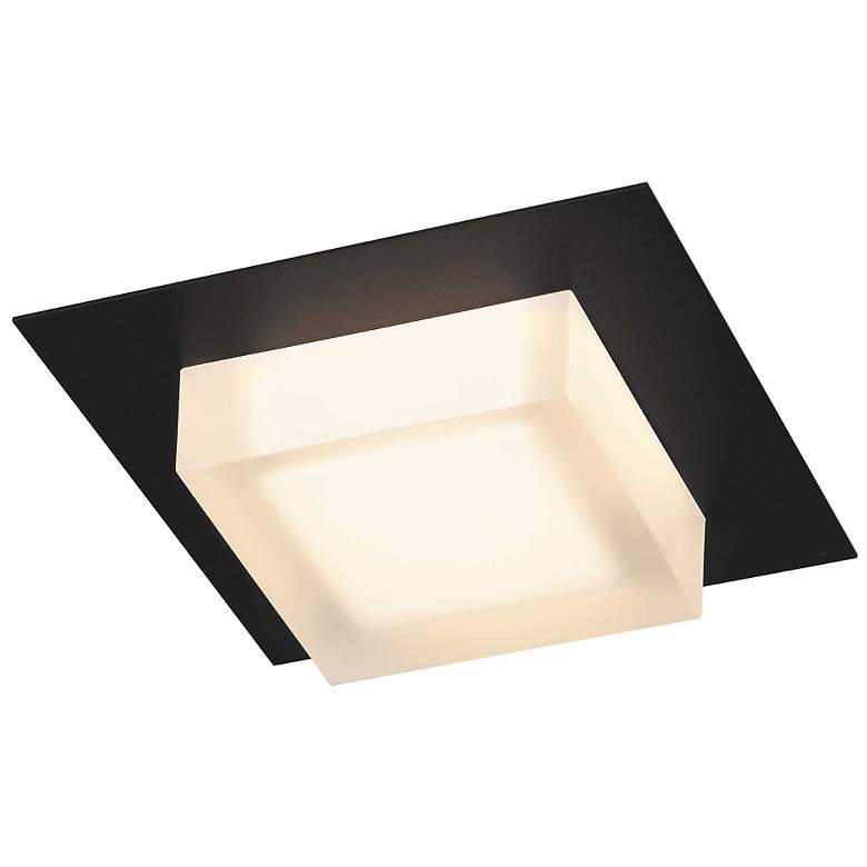 Image 3 Alteck Foursquare 8" Wide Sand Black LED Flush Mount more views