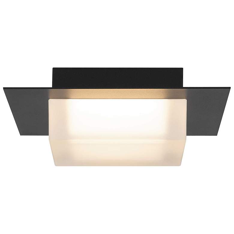 Image 4 Alteck Foursquare 8" Wide Sand Black LED Flush Mount more views