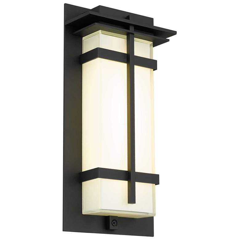 Image 1 Alteck Frank 13 1/2" High Sand Black LED Wall Sconce