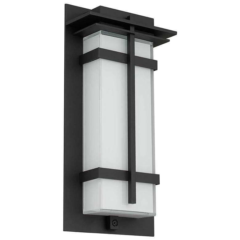 Image 2 Alteck Frank 13 1/2" High Sand Black LED Wall Sconce more views