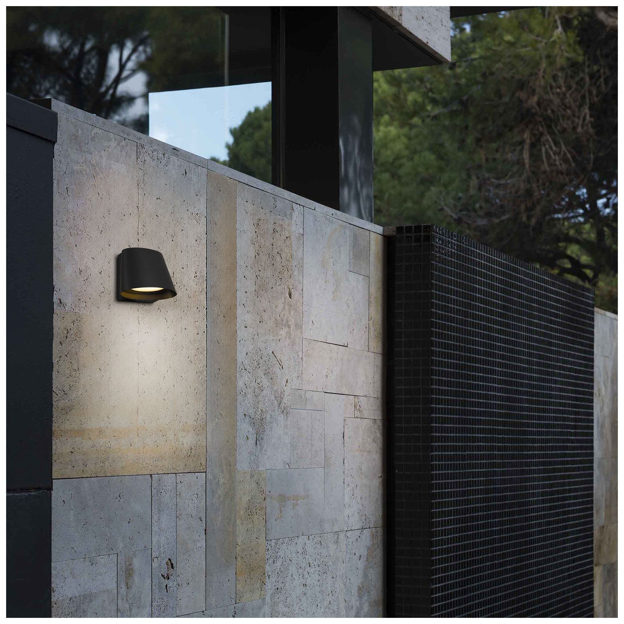 Alteck Grace 6 1/2" Wide Sand Black LED Wall Sconce