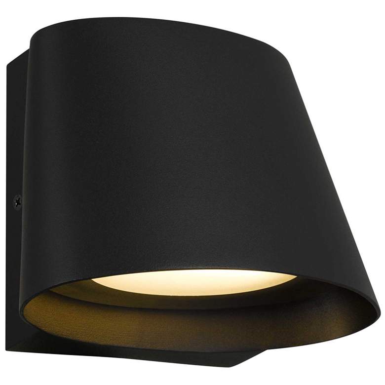 Image 1 Alteck Grace 6 1/2" Wide Sand Black LED Wall Sconce