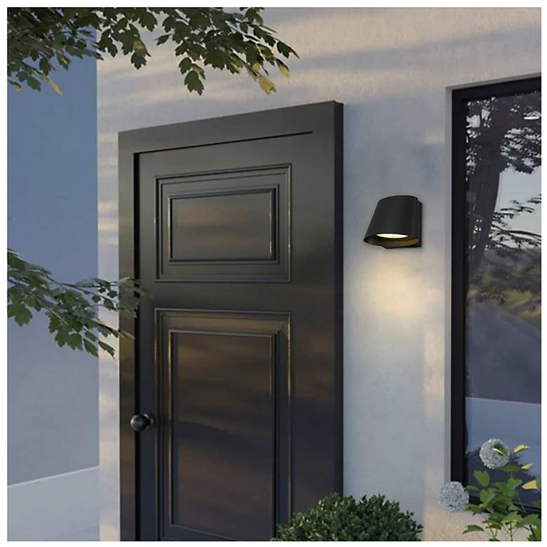 Image 6 Alteck Grace 6 1/2" Wide Sand Black LED Wall Sconce more views
