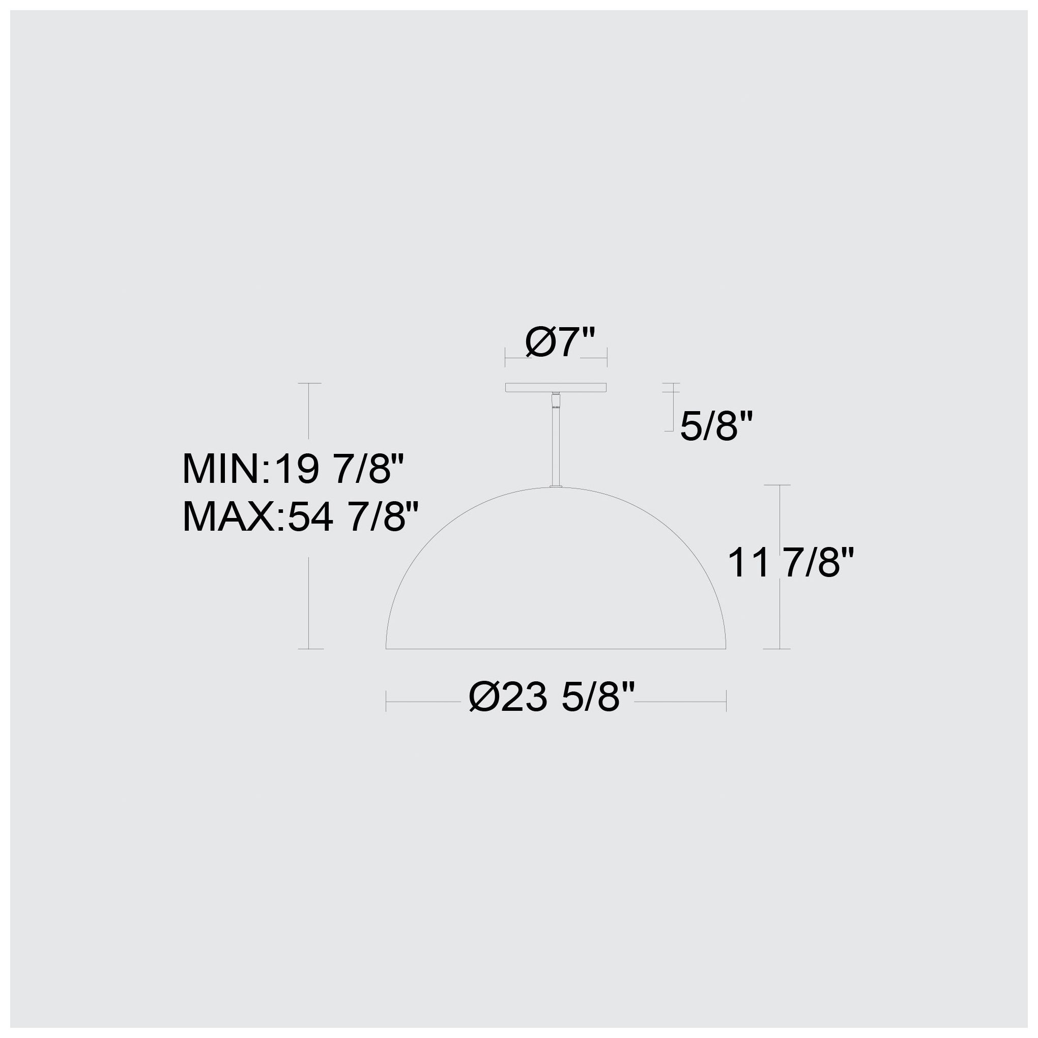 Image 7 Alteck Half Round 24" Sand Black LED Pendant more views