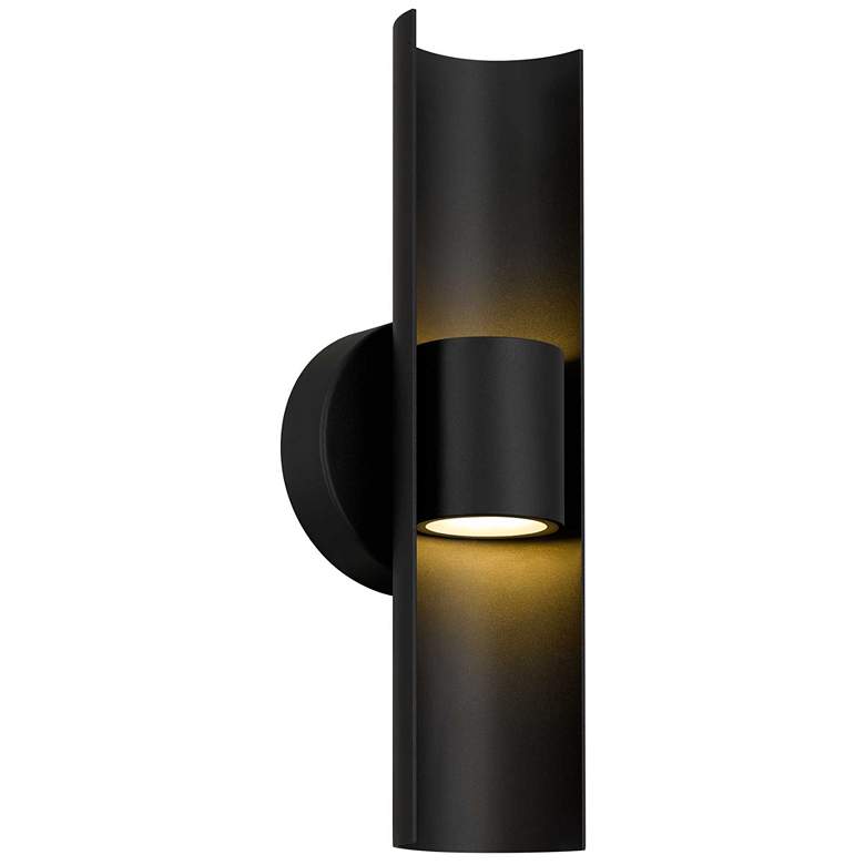 Image 1 Alteck Hugo 14" High Sand Black LED Wall Sconce