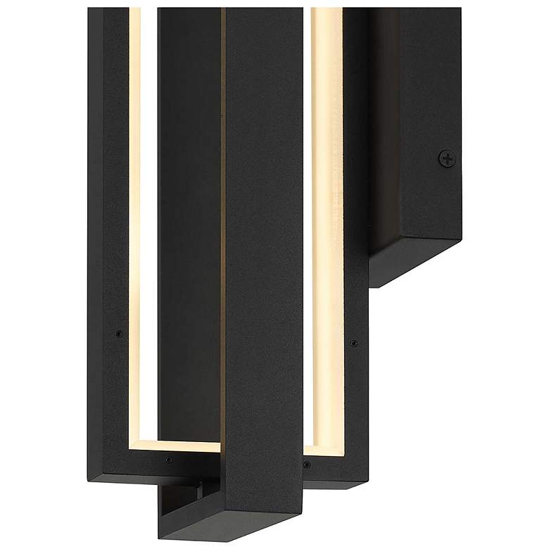 Image 2 Alteck In & Out 18 1/2" High Sand Black LED Wall Sconce more views