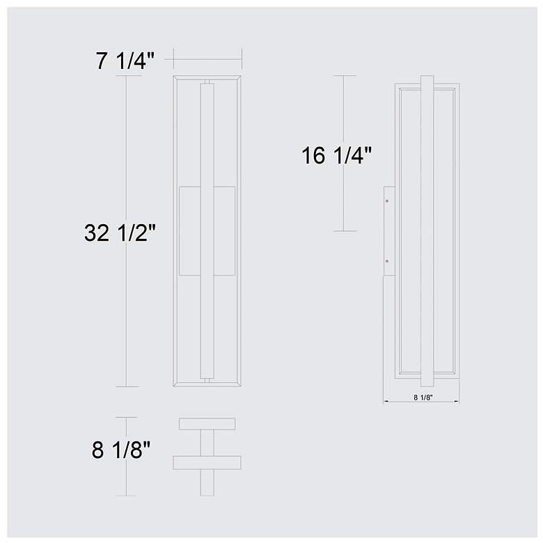 Image 7 Alteck In & Out 32 1/2" High Sand Black LED Wall Sconce more views