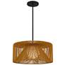 1_Alteck Key West 22" Wide Sand Black/Rattan LED Outdoor Hanging Light
