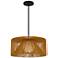 Alteck Key West 22" Wide Sand Black/Rattan LED Outdoor Hanging Light