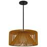 2_Alteck Key West 22" Wide Sand Black/Rattan LED Outdoor Hanging Light more views